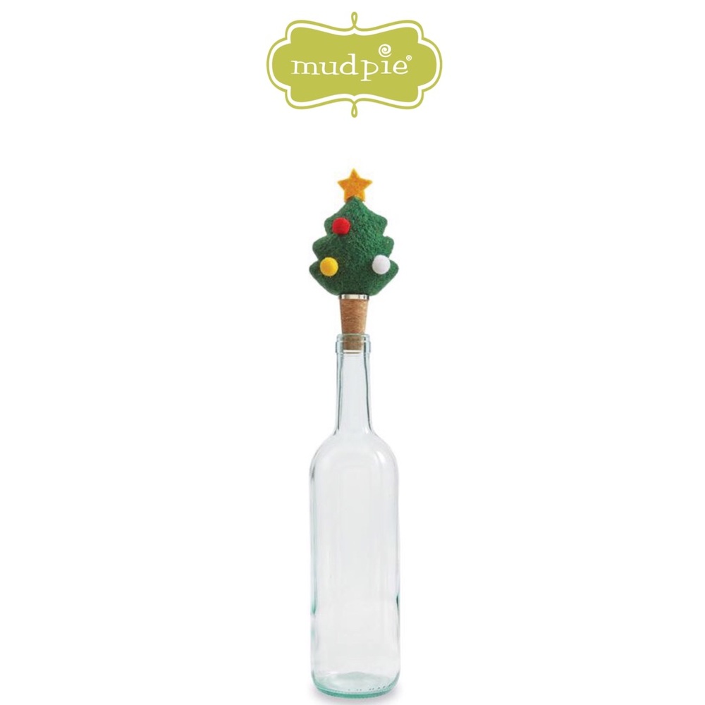 Mud Pie Christmas Tree Felted Bottle Topper